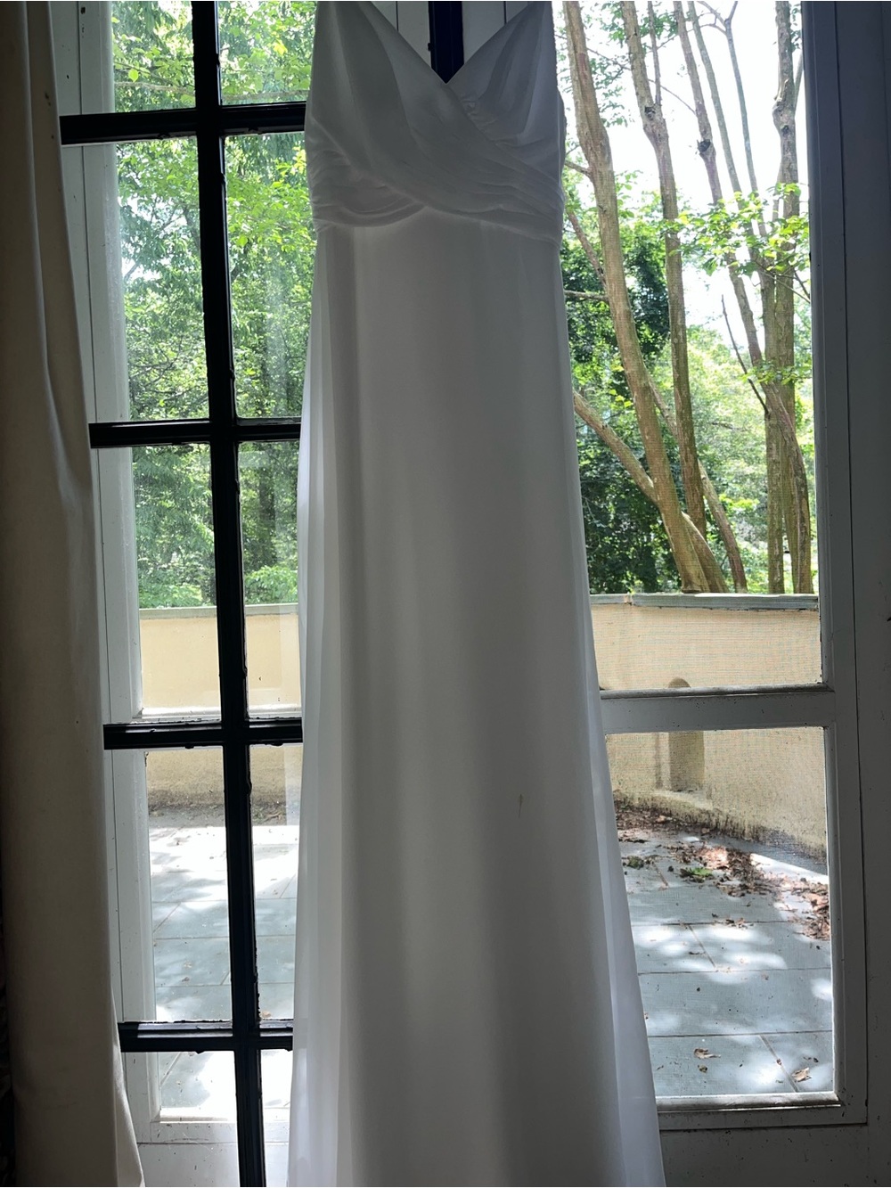 White floor length formal dress / bridesmaid dress